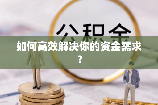 蒸湘如何高效解决你的资金需求？