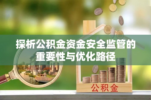 蒸湘探析公积金资金安全监管的重要性与优化路径