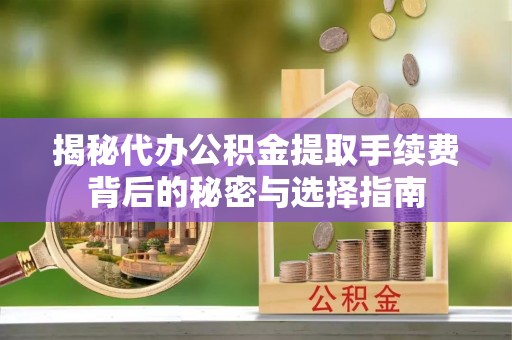 蒸湘揭秘代办公积金提取手续费背后的秘密与选择指南