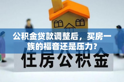 蒸湘公积金贷款调整后，买房一族的福音还是压力？