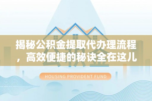 蒸湘揭秘公积金提取代办理流程，高效便捷的秘诀全在这儿