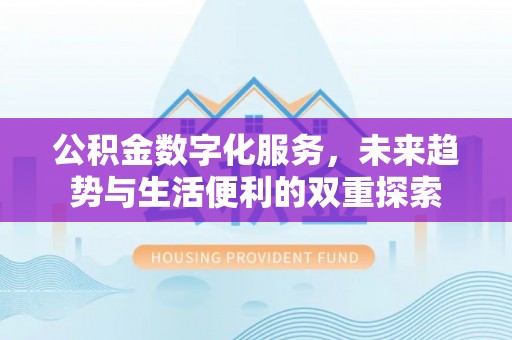 蒸湘公积金数字化服务，未来趋势与生活便利的双重探索