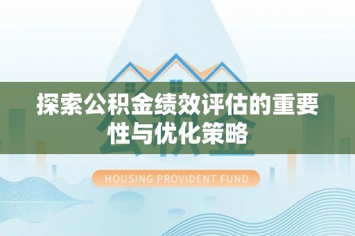 蒸湘探索公积金绩效评估的重要性与优化策略