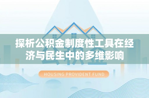 蒸湘探析公积金制度性工具在经济与民生中的多维影响